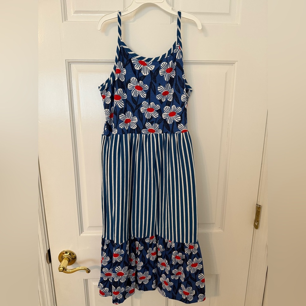 Hanna Andersson Girls’ Tropical Mixed Print Floral Striped Sundress NWOT Size 12